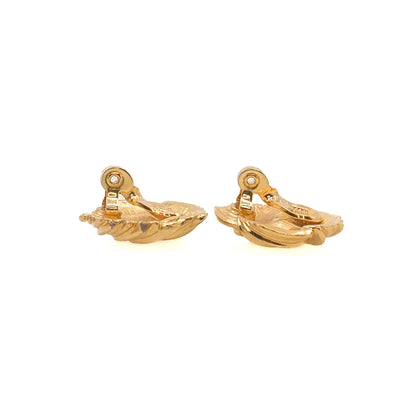 Vintage 1980s MONET Chunky Large Knot Yellow Gold Plate Clip On Earrings