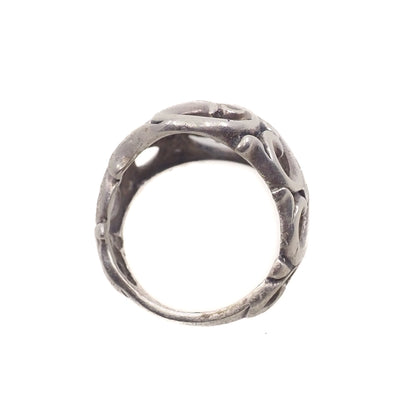 Vintage 1990s Sterling Silver Thick Band Southwestern Ring Size 6