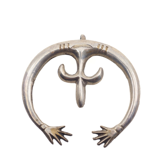 Vintage 1930s Native American Navajo Silver Plate Detachable Naja Statement Pendant