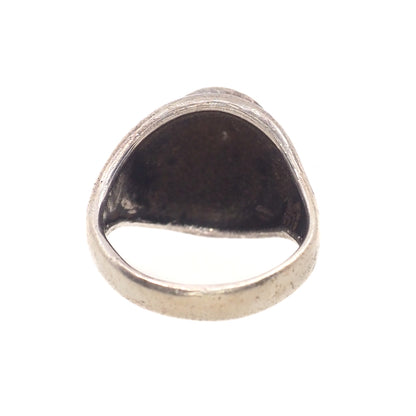 Vintage 1970s Sterling Silver Swirled Southwest Thick Band Ring Size 6.5