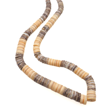 Vintage 1970s Navajo Shell Heishi and Sterling Silver Southwestern Native American Beaded 17" Necklace