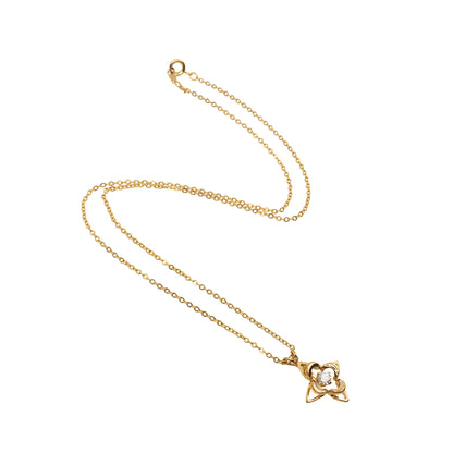 Vintage 1990s CURTIS Synthetic Moissanite Star Pendant Gold Filled 18" Necklace