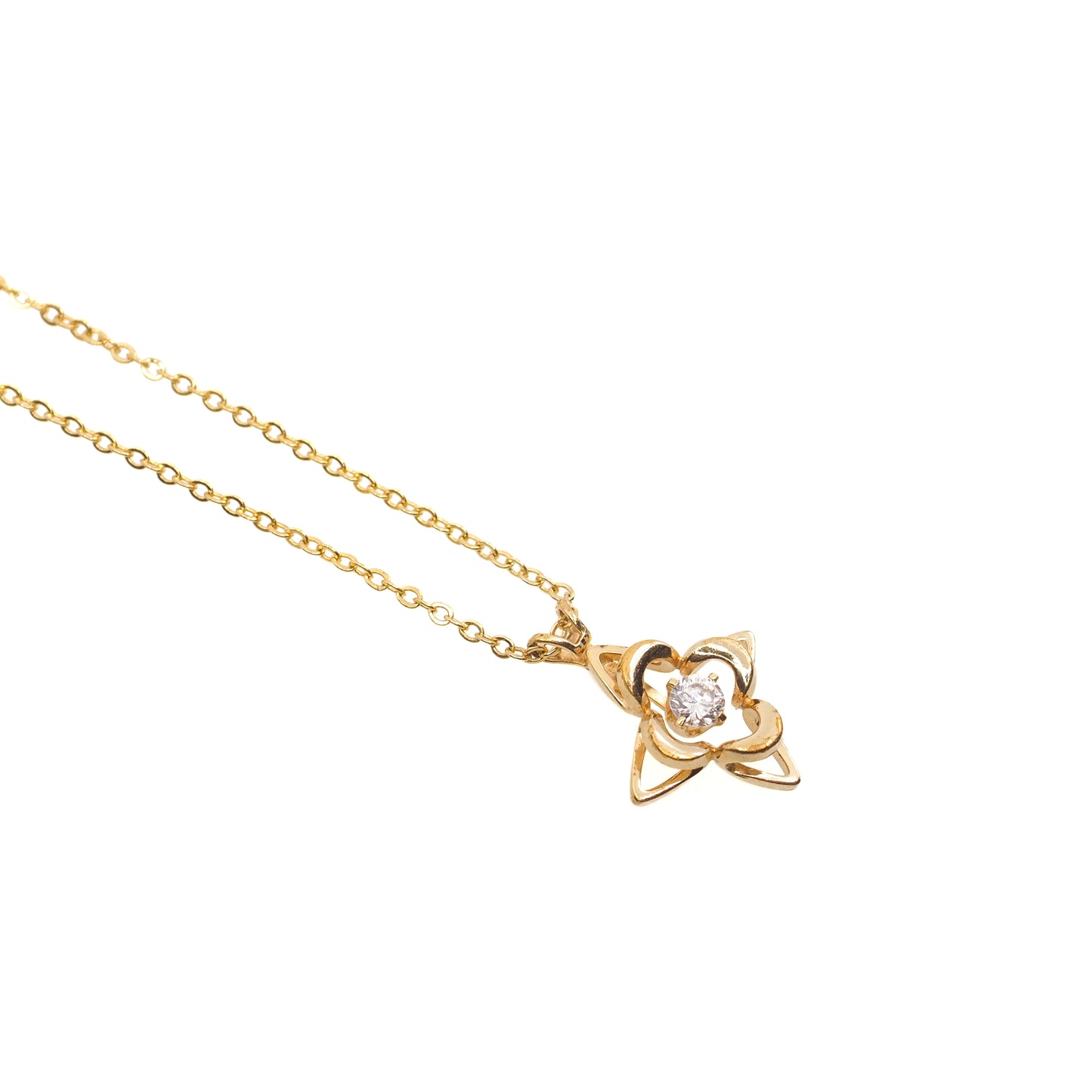 Vintage 1990s CURTIS Synthetic Moissanite Star Pendant Gold Filled 18" Necklace