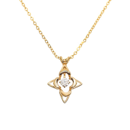 Vintage 1990s CURTIS Synthetic Moissanite Star Pendant Gold Filled 18" Necklace