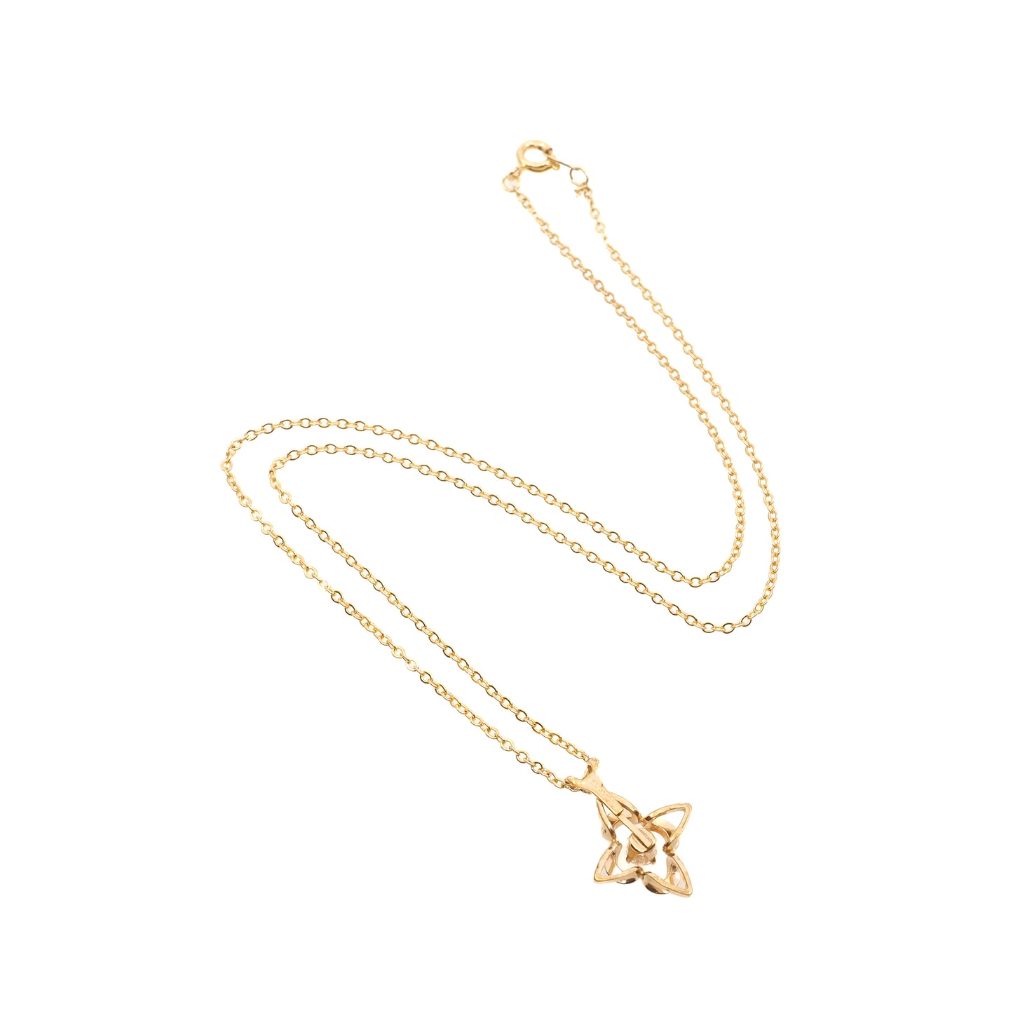 Vintage 1990s CURTIS Synthetic Moissanite Star Pendant Gold Filled 18" Necklace