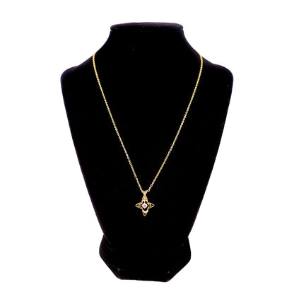 Vintage 1990s CURTIS Synthetic Moissanite Star Pendant Gold Filled 18" Necklace