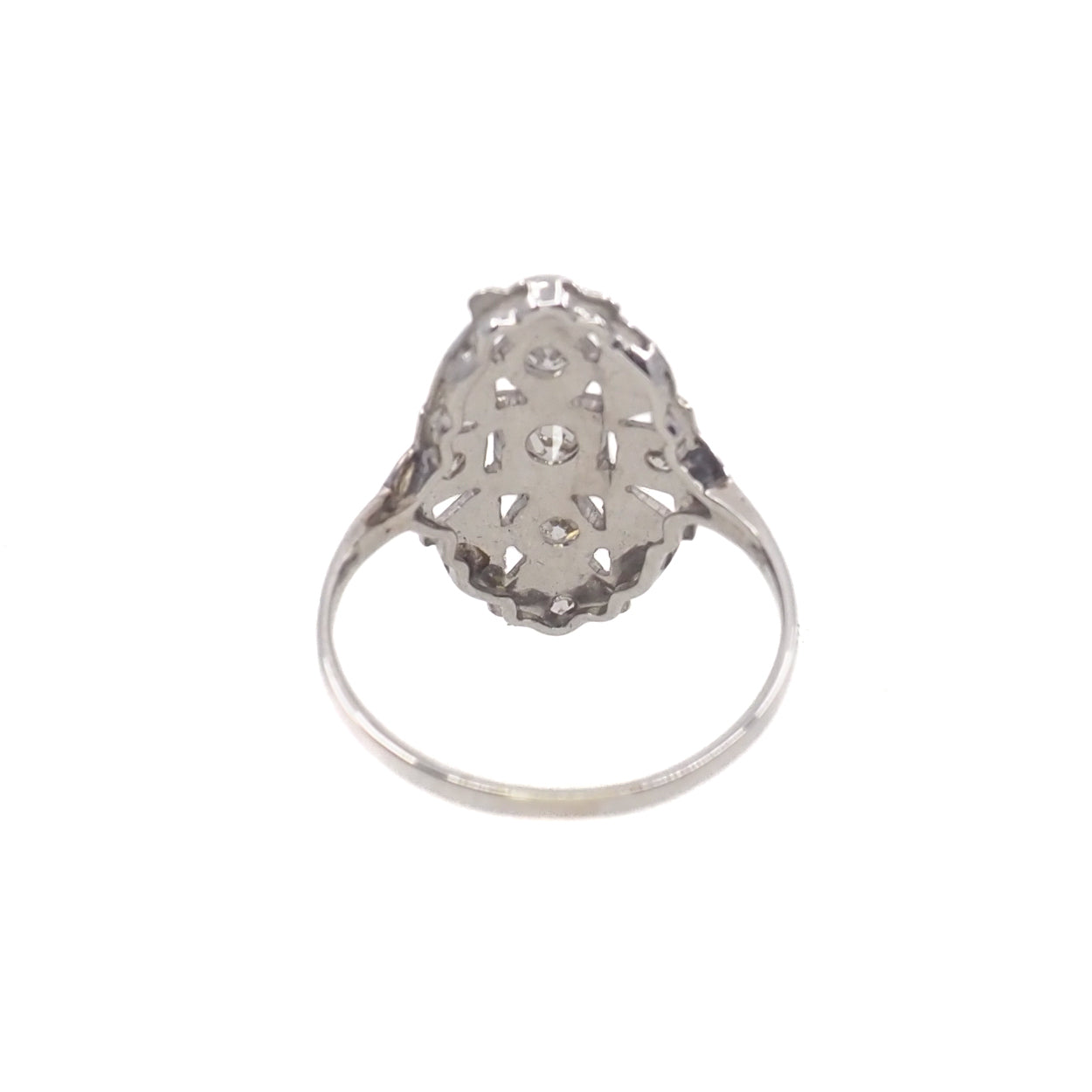 Vintage 1930s Art Deco Diamond and 14K White Gold Ring Size 6.25