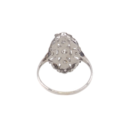 Vintage 1930s Art Deco Diamond and 14K White Gold Ring Size 6.25