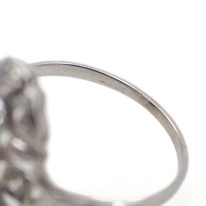 Vintage 1930s Art Deco Diamond and 14K White Gold Ring Size 6.25