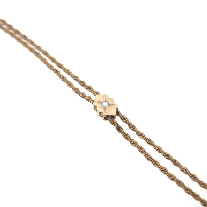 Antique 1890s Victorian Bohemian Garnet and Opal Cross Slide Long Watch Chain 48" Necklace