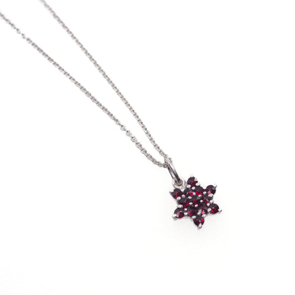 Vintage 1960s GRANAT TURNOV Bohemian Garnet Star Cluster Pendant 20" Necklace