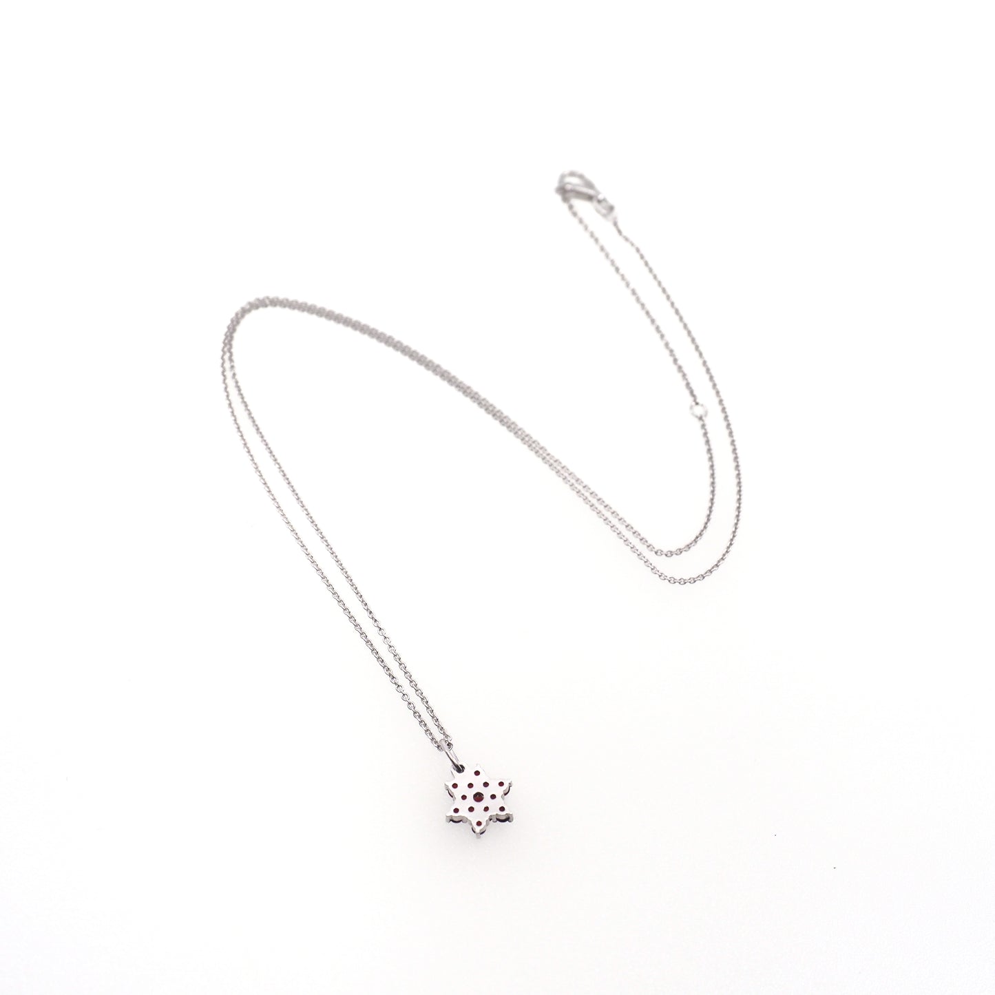 Vintage 1960s GRANAT TURNOV Bohemian Garnet Star Cluster Pendant 20" Necklace