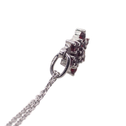 Vintage 1960s GRANAT TURNOV Bohemian Garnet Star Cluster Pendant 20" Necklace