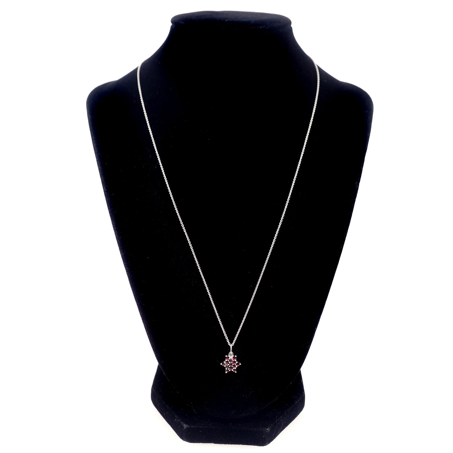 Vintage 1960s GRANAT TURNOV Bohemian Garnet Star Cluster Pendant 20" Necklace