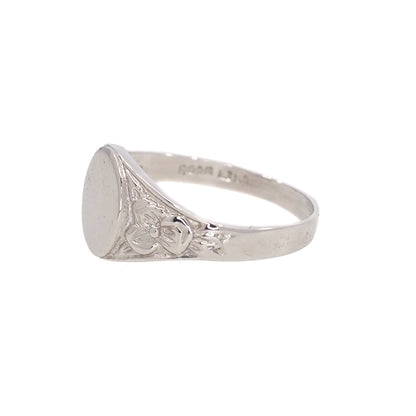 Vintage 1980s Sterling Silver Signet Ring Size 9.5