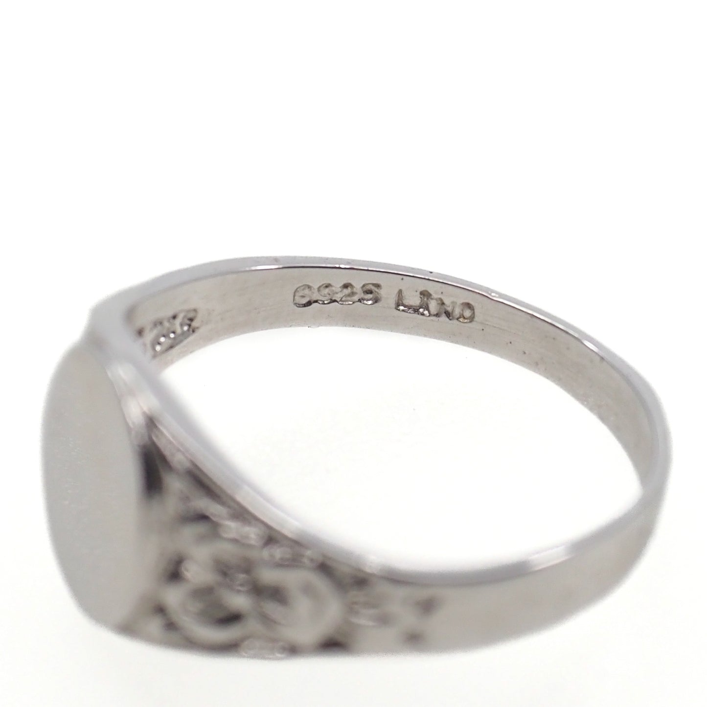 Vintage 1980s Sterling Silver Signet Ring Size 9.5