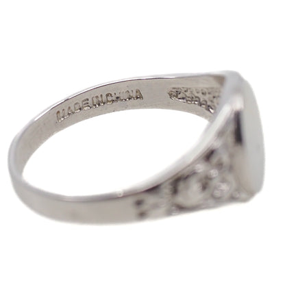 Vintage 1980s Sterling Silver Signet Ring Size 9.5