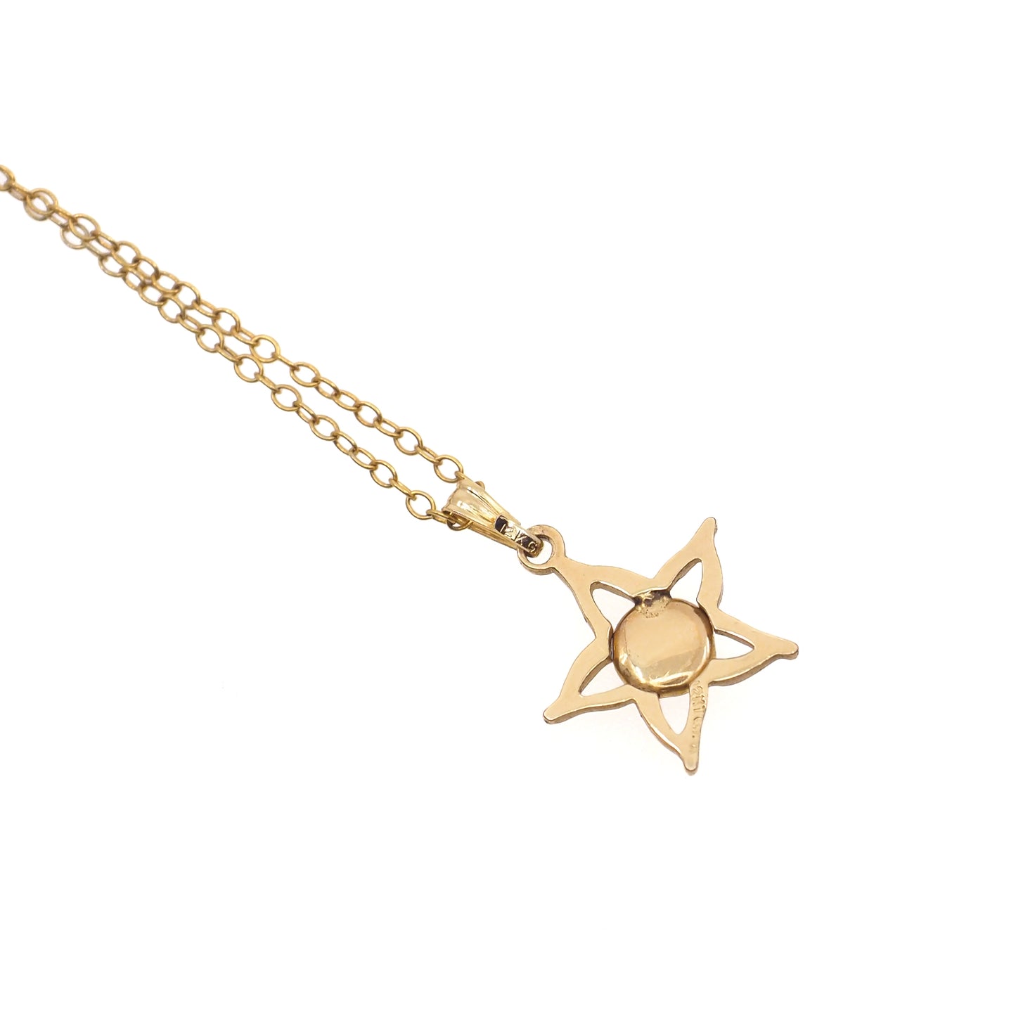 Vintage 1970s 0.26 Carat Black Star Sapphire Gold Filled Star Pendant 18" Necklace