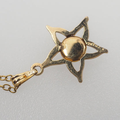 Vintage 1970s 0.26 Carat Black Star Sapphire Gold Filled Star Pendant 18" Necklace