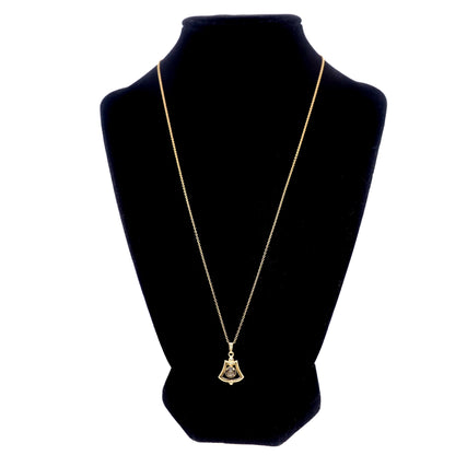 Vintage 1970s Black Star Sapphire Gold Filled Bell Pendant 20" Necklace