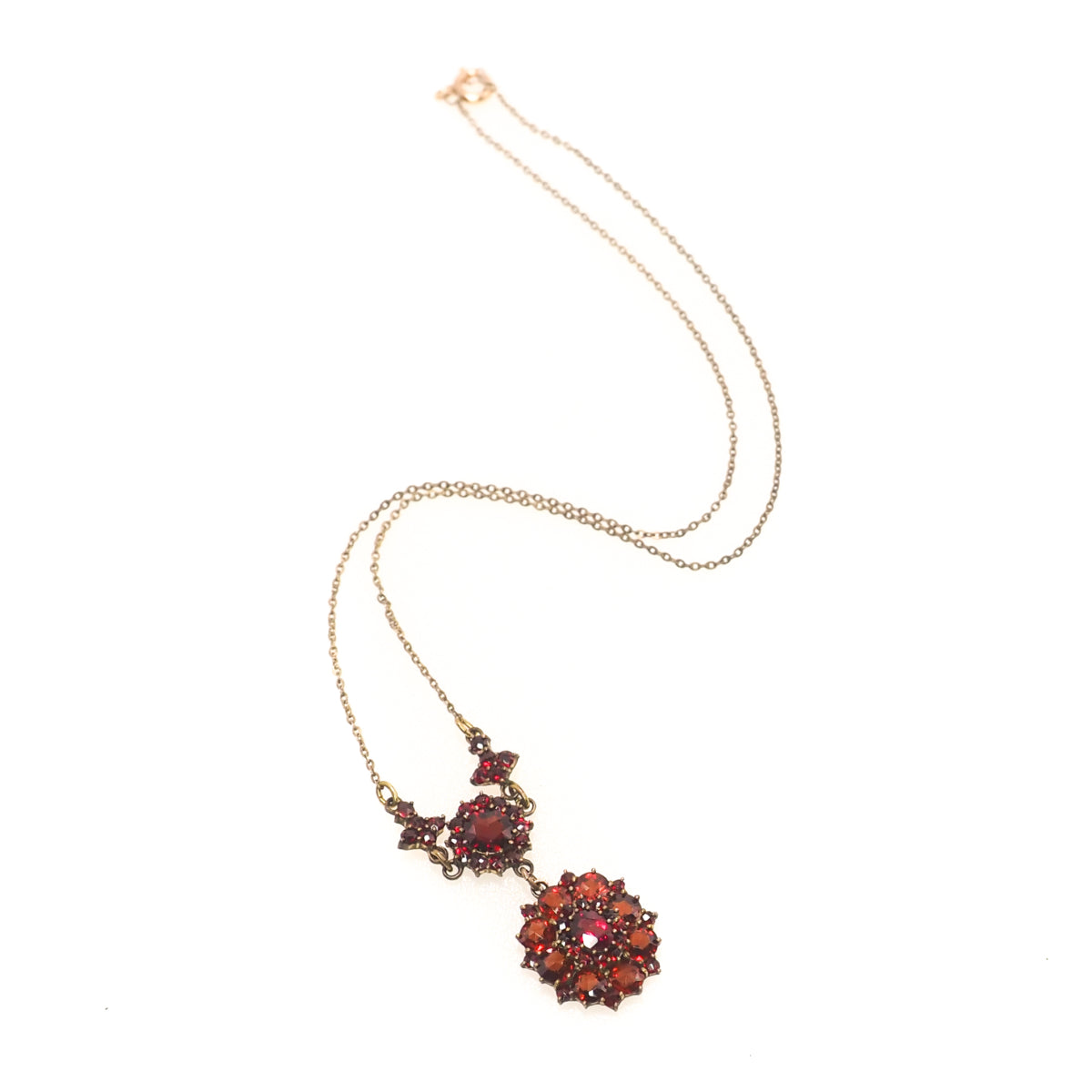 Antique 1910s Edwardian Rose Cut Bohemian Garnet and Pendant Choker 15.5" Necklace image 2