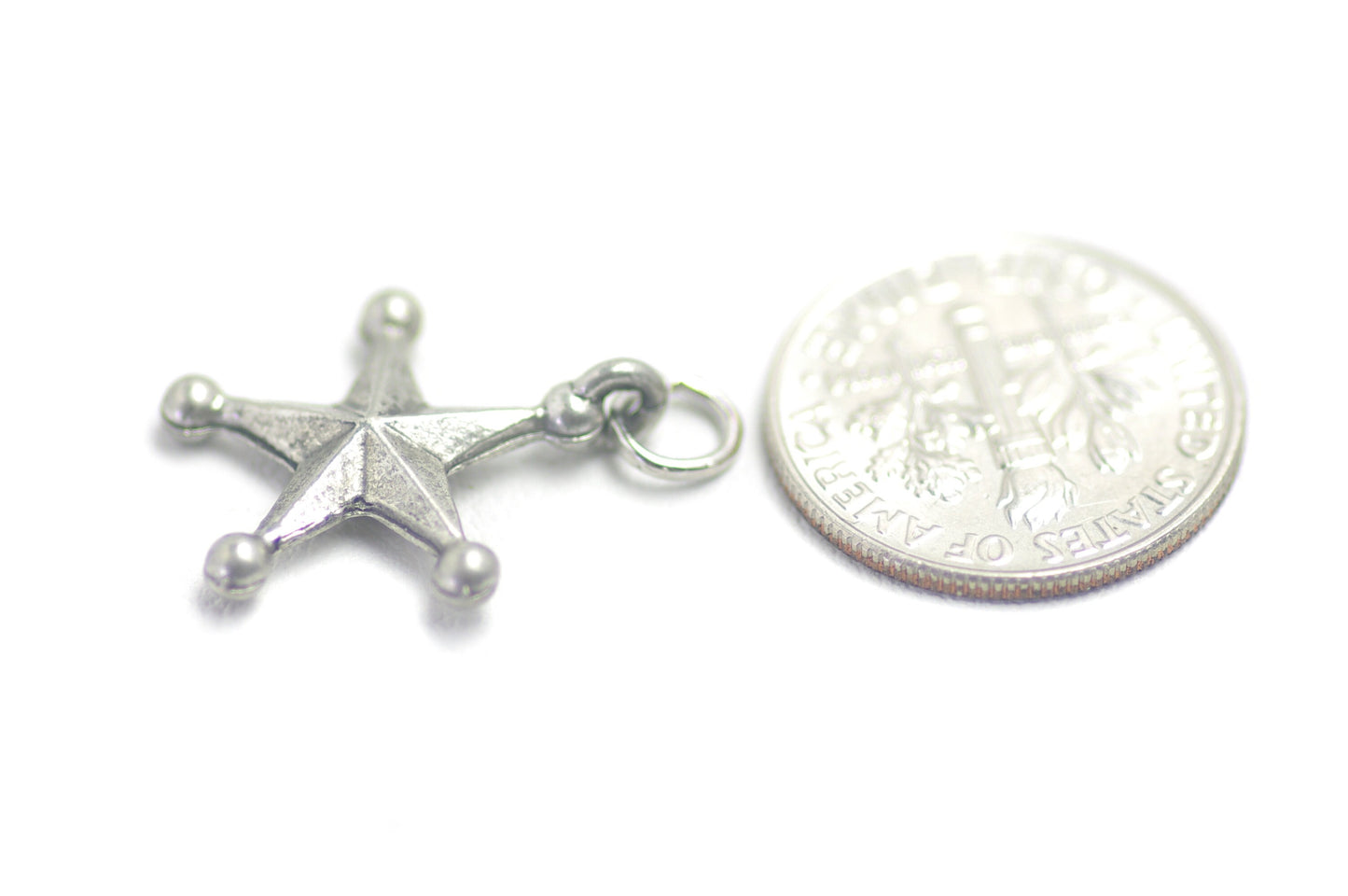 Vintage Sterling Silver Nautical Star Charm AS IS - Vintage Silver Small Charm