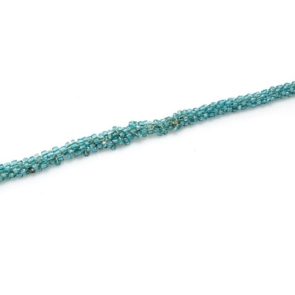 Antique 1920s Art Deco Turquoise Bead Necklace - 20s Deco Blue Seed Bead Venetian Wedding Cake Flapper Long 42" Necklace - Gatsby necklace