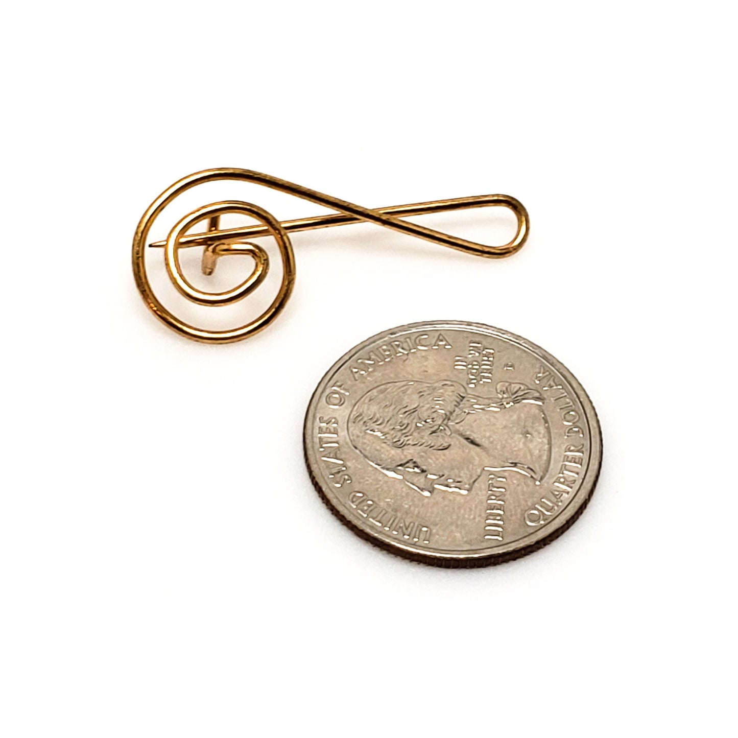 Vintage 1950s Rose Gold Filled Treble Clef Music Note Brooch - 50s Musical Note Brooch - Gifts for Musicians