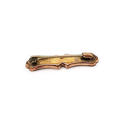 Antique Art Nouveau Brooch - Nouveau Rose Gold Bar Pin - Gold Filled Flower Small Bar Pin Brooch