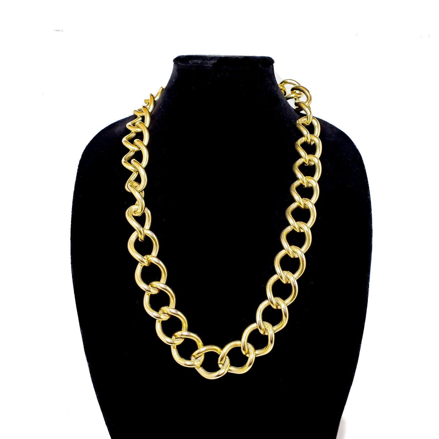 Vintage 1970s MONET Chunky Gold Tone Long Necklace - 70s Yellow Gold Cable Chain Necklace - Vintage Statement Necklace