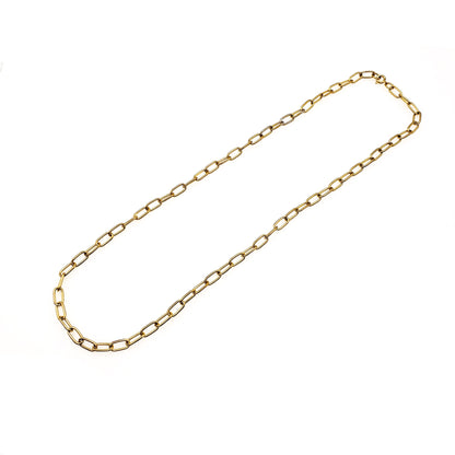 Vintage 1940s Gold Tone Cable Link Layering Chain Long 24" Necklace