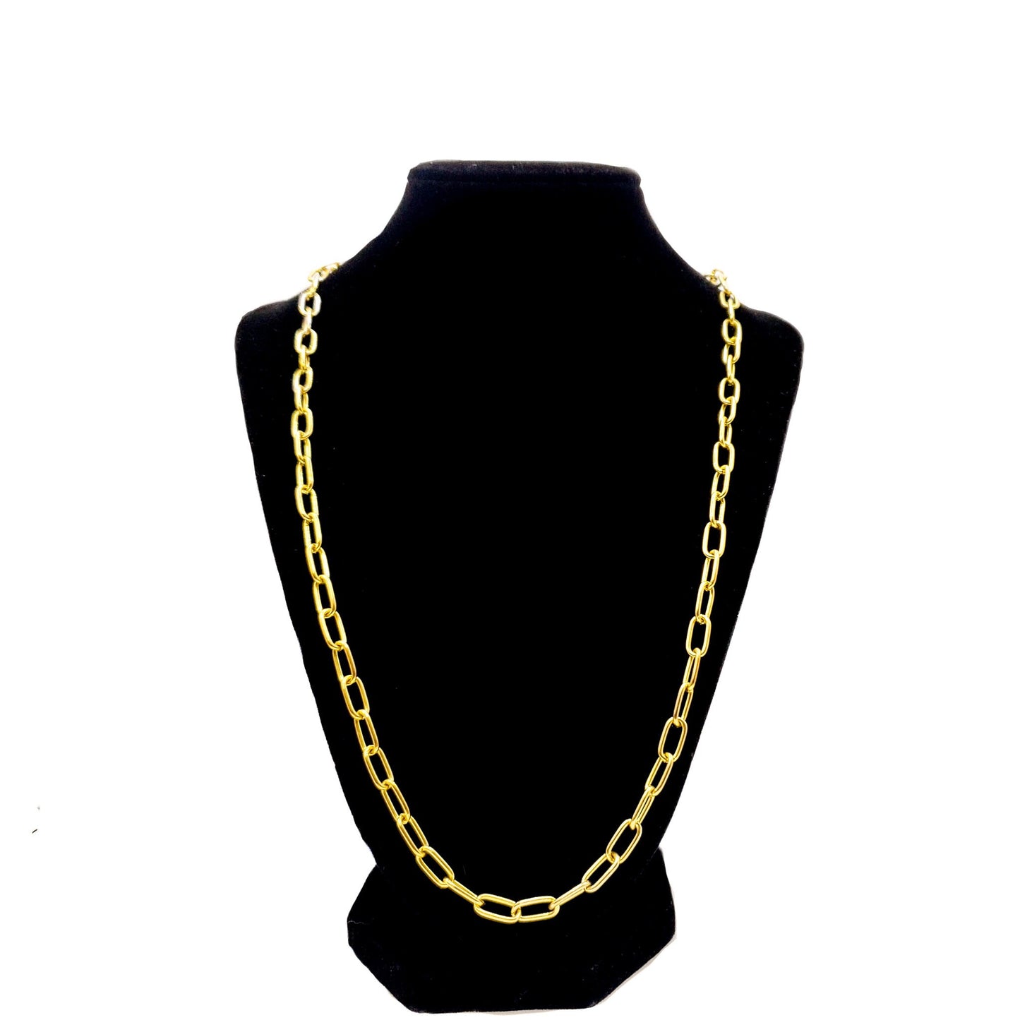 Vintage Gold Tone Chain - 1940s Gold Tone Cable Link Chain - Retro 40s Layering Chain Long 24" Necklace