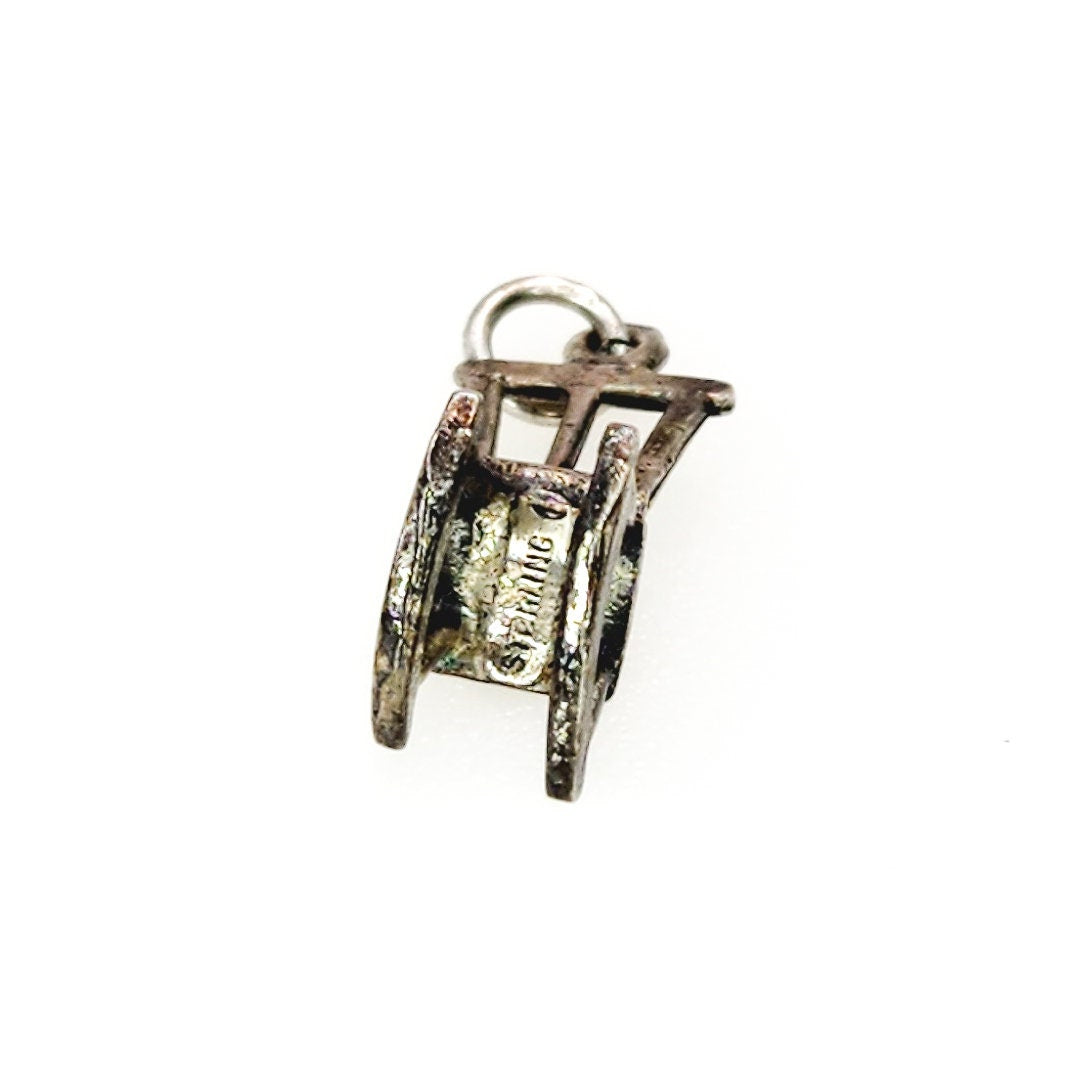 Vintage 1960s Sterling Silver Rocking Chair Charm - 60s Chair Silver Charm - Vintage Charm Bracelet