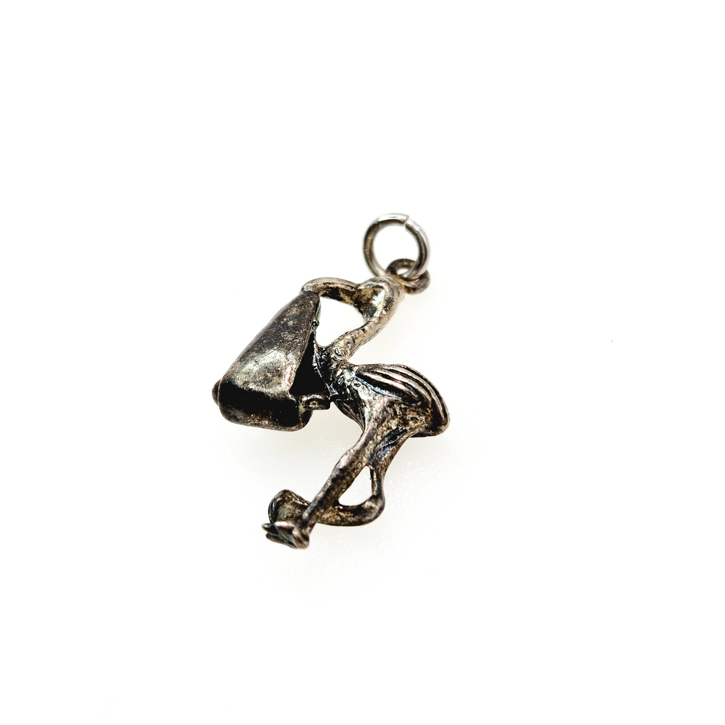 Vintage 1960s Sterling Silver Stork and Baby Bundle Charm - 60s Silver Stork and Baby Charm - Vintage Silver Baby Shower Gift