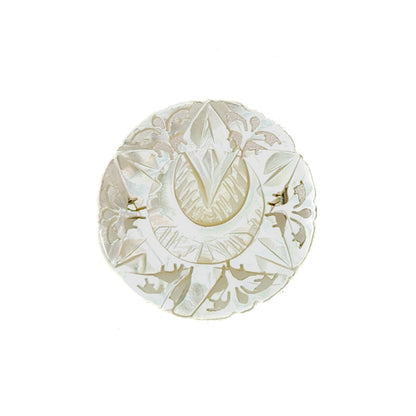Vintage 1960s Mother of Pearl Brooch - BETHLEHEM Carved Shell Flower Large Brooch - White Mothers Day Brooch