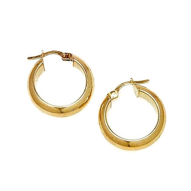 Vintage 1980s Vermeil Hoop Earrings - Yellow Gold Plate Dangle Hoop Pierced Earrings - Italian Gold Hoop Earrings