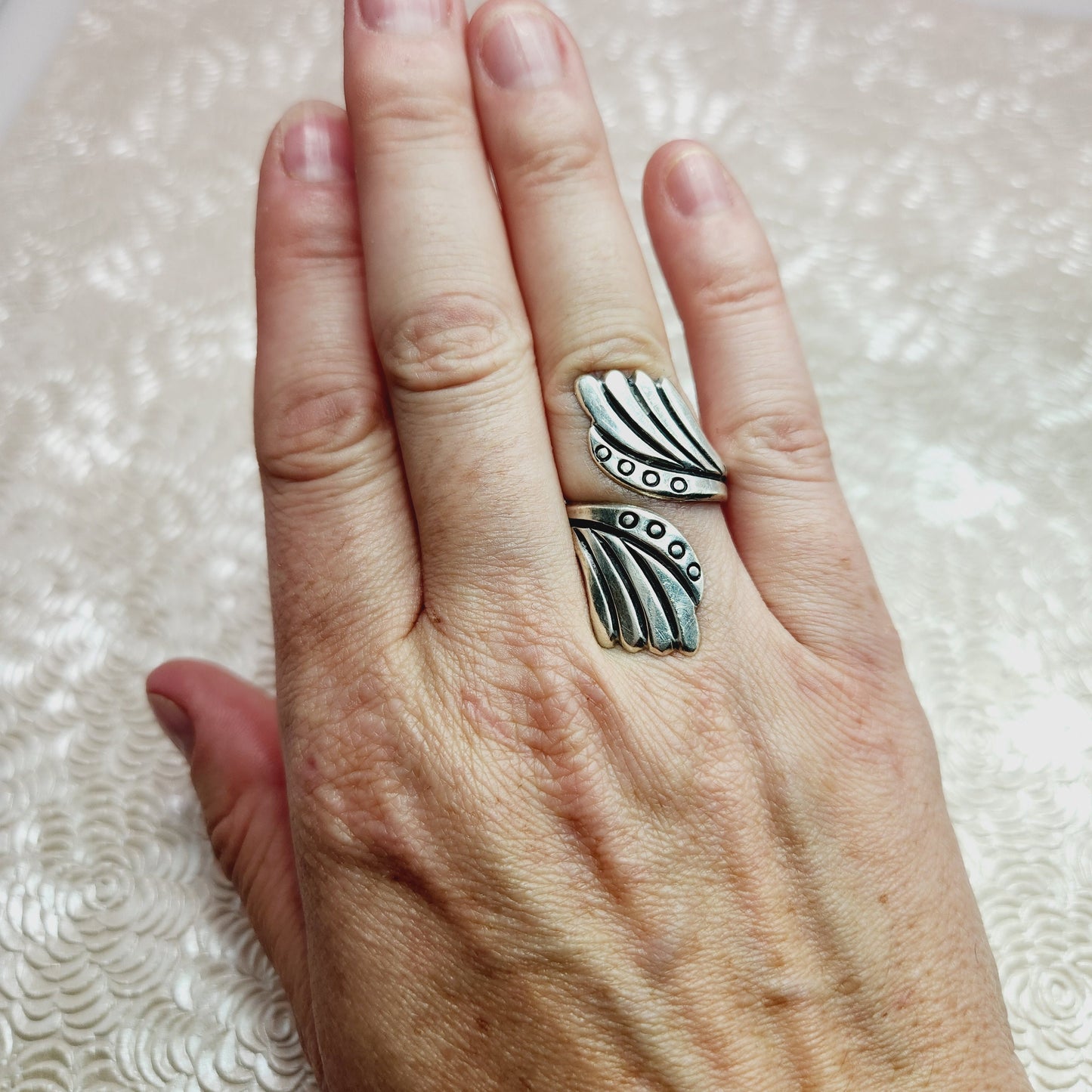 Vintage 1960s TAXCO Sterling Bypass Ring - 60s Silver Large Statement Ring Size 7.5 - Silver Adjustable Ring - Mexico Ring