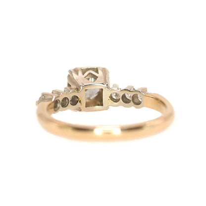 Vintage 1930s Art Deco Two Tone 0.50 CTTW Diamond Illusion Setting 14k Engagement Ring Size 6.75