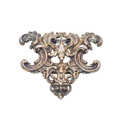 Vintage 1930s Victorian Revival Sterling Silver Chased Buckle Sash Pin