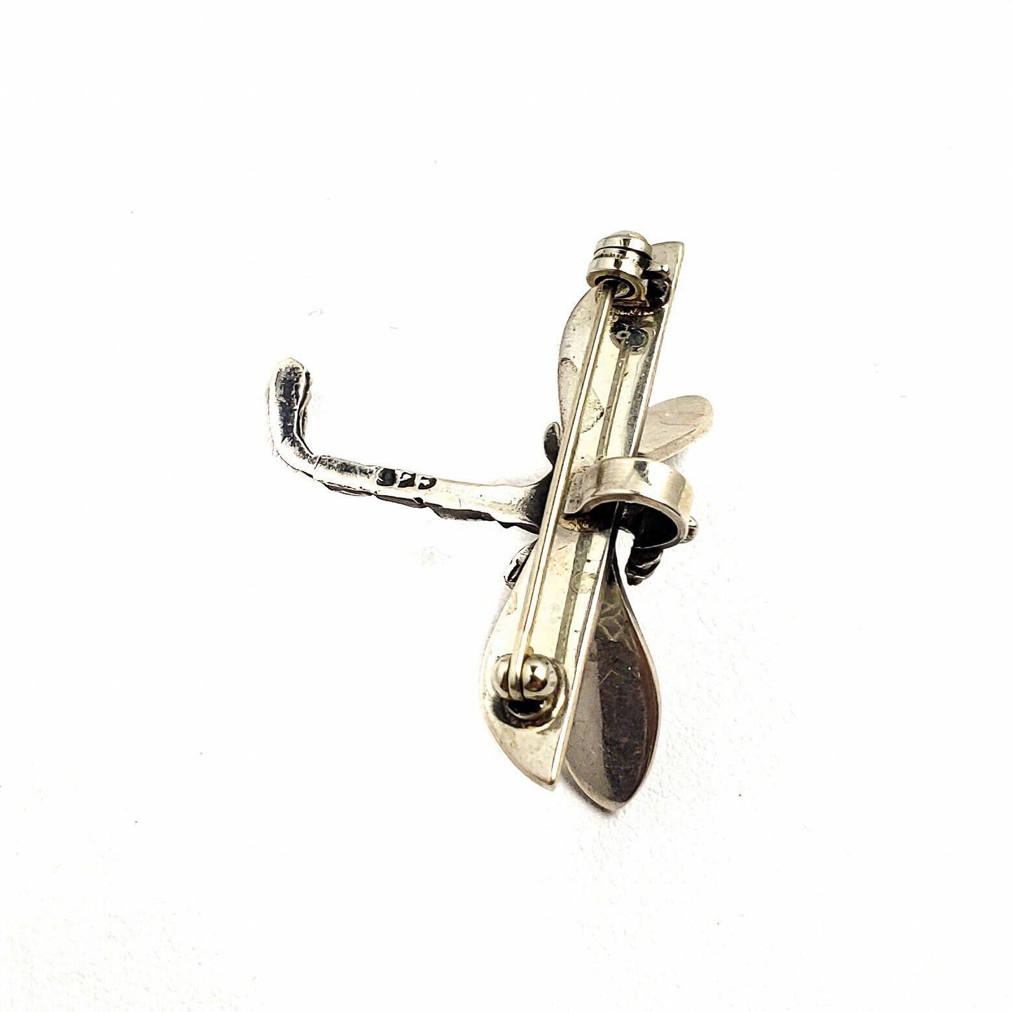 Vintage Sterling Dragon Fly Brooch and Necklace - 1960s Silver Dragonfly Bug Pin and Pendant Combination - Sterling Silver Bug Necklace