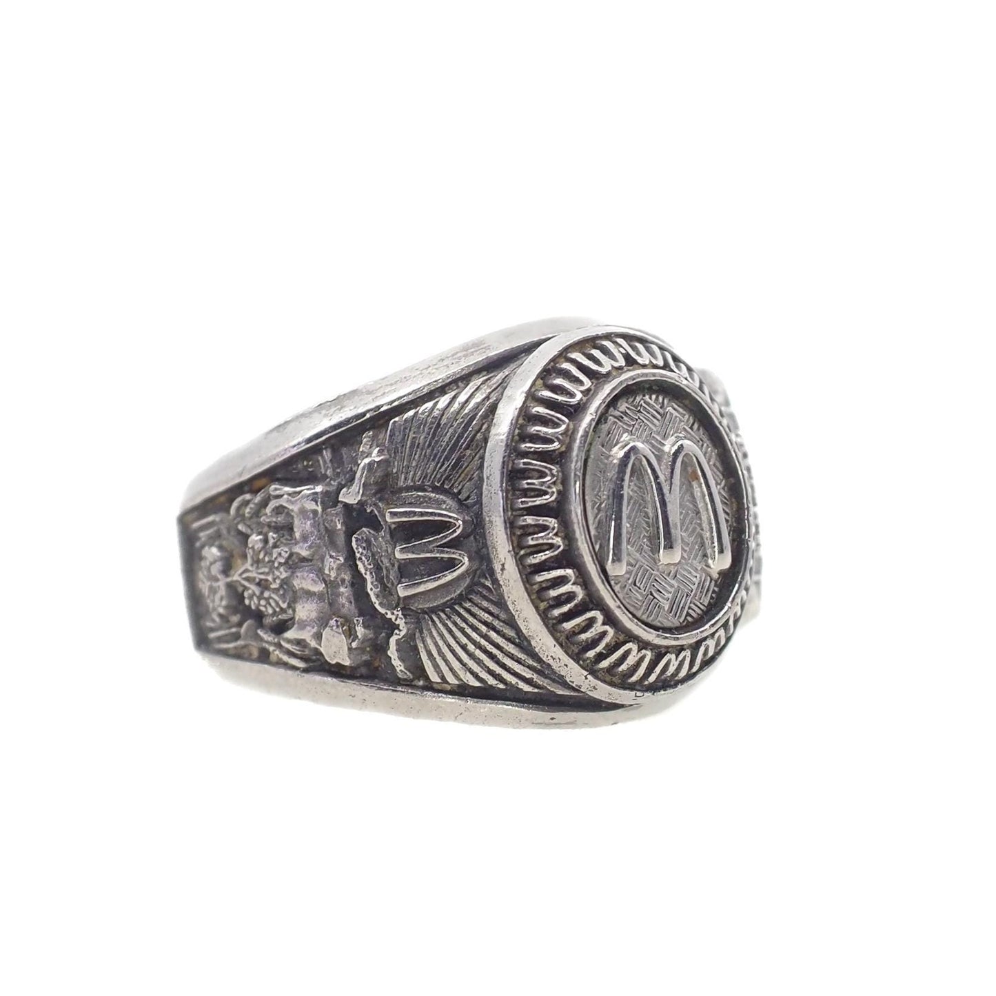 Vintage 1970s BALFOUR McDonald's Employee Recognition Stainless Steel Ring Size 7 - 70s Vintage Unisex Thick McDonald's Ring