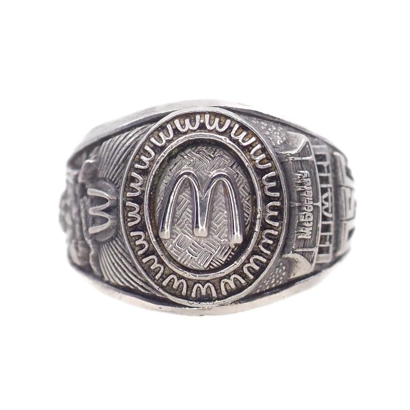 Vintage 1970s BALFOUR McDonald's Employee Recognition Stainless Steel Ring Size 7 - 70s Vintage Unisex Thick McDonald's Ring