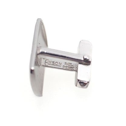 Vintage 1960s ANSON Silver Rectangle Mid-Century Modern Unisex Cufflinks