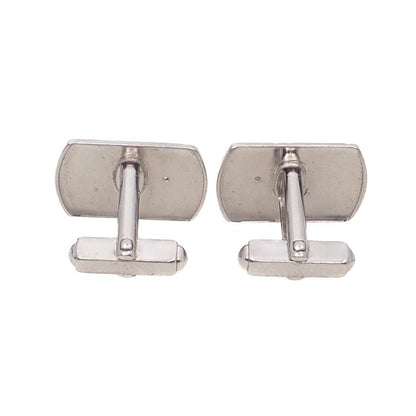 Vintage 1960s ANSON Silver Rectangle Mid-Century Modern Unisex Cufflinks