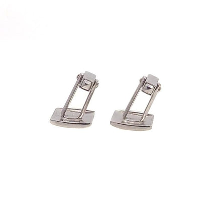 Vintage 1960s ANSON Silver Rectangle Mid-Century Modern Unisex Cufflinks