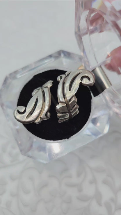 Vintage 1960s TAXCO Mexico Sterling Silver Large Bypass Wrap Statement Ring Size 8.5