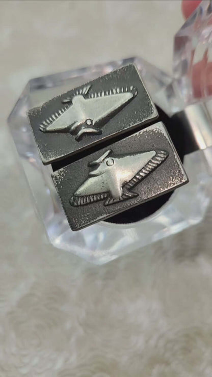 Vintage 1960s Swedish Fish Silver Animal Ocean Unisex Cufflinks