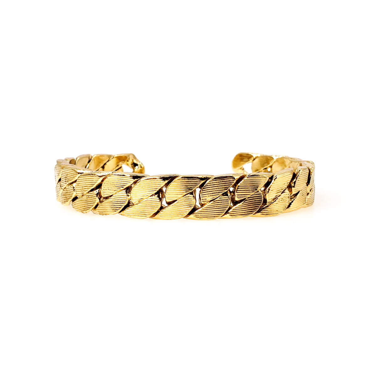 Vintage 1940s Bracelet Thick Plate 7″ – LLC SPEIDEL Gold The Gemmary, Box Textured Original with Cuff